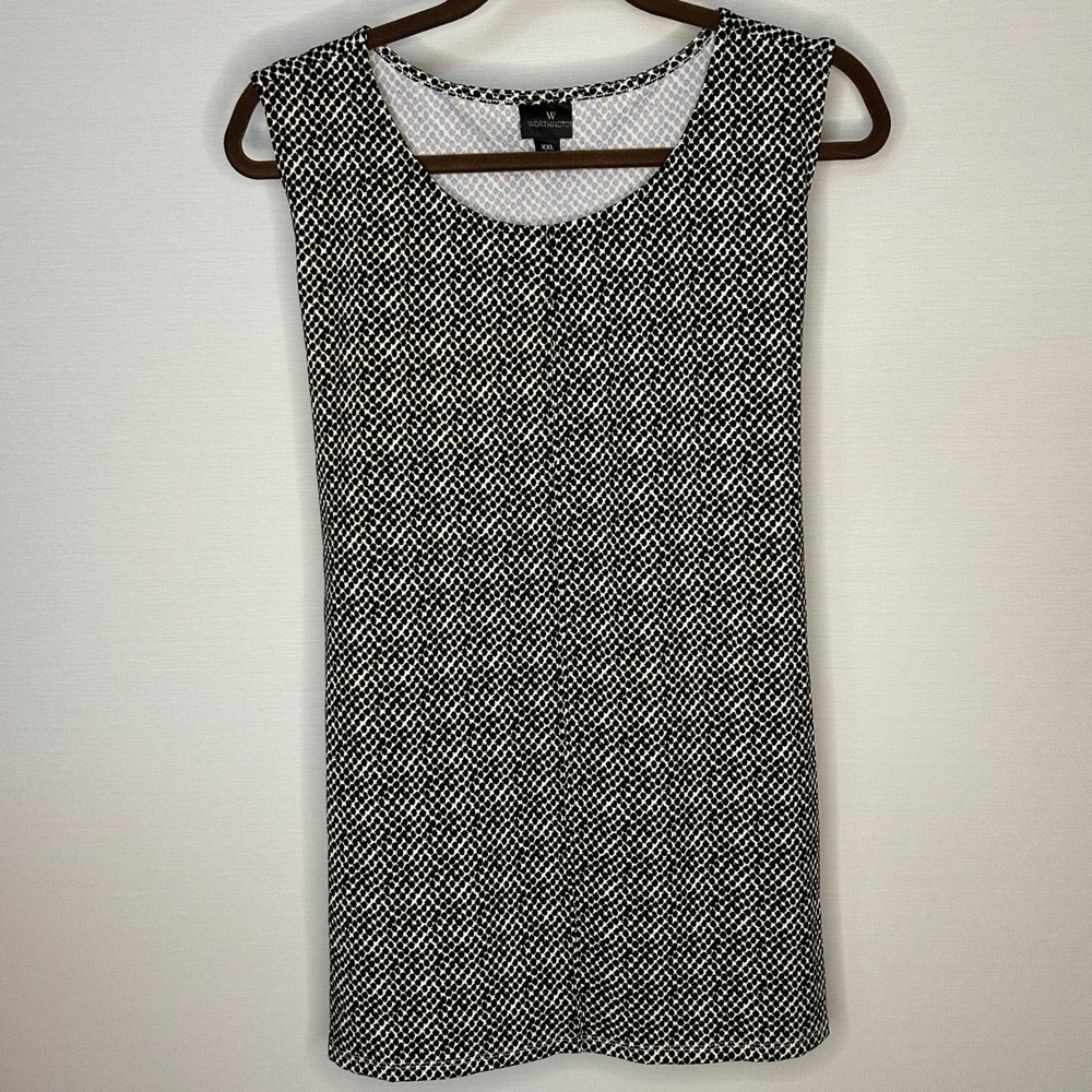 Worthington Sleeveless Tunic Blouse Black Gold Career Casual Women Plus XXL NWOT